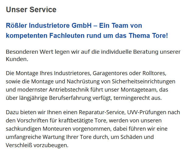 Tor Wartung für  Schönau