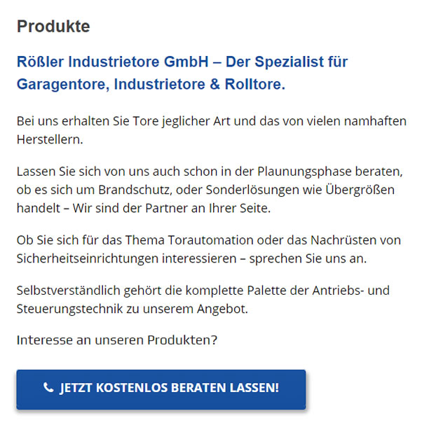 Tortechnik Produkte für  Ober-Hilbersheim